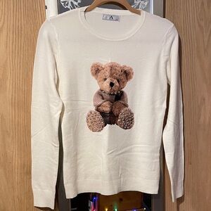 Teddy Bear Crew Neck Sweater New L/XL